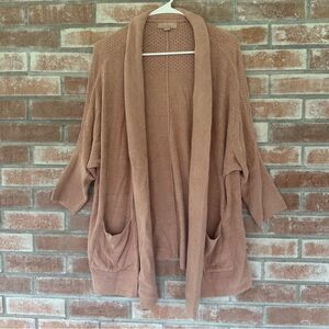 Barefoot Dreams CozyChic UltraLite Ribbed Long Cardigan Pink Plus 1X Women’s